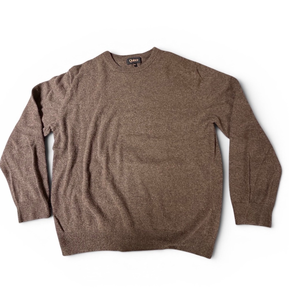 Quince Sweater Mens XXL Brown Mongolian Cashmere Crewneck STIEC01 Solid Knit